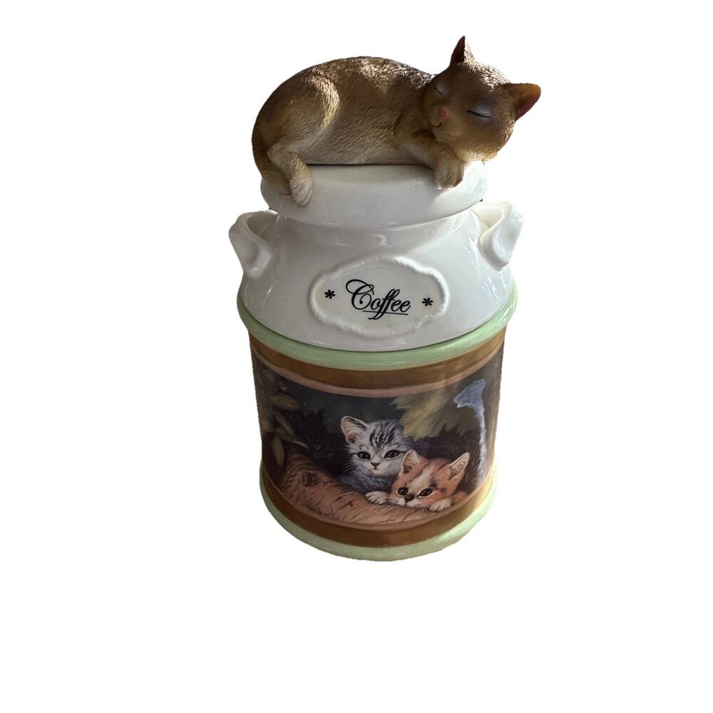The Bradford Exchange Premier Edition "Cozy Kittens" Canister By Jurgen Scholz